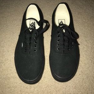 All Black Classic Vans Size 8 Women’s
